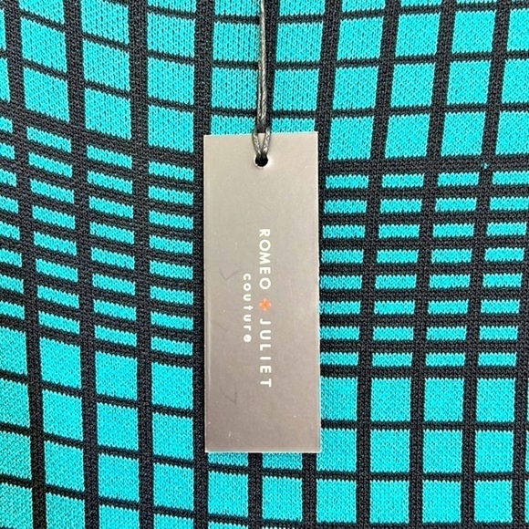 Romeo & Juliet Couture - NWT Emerald & Black Plaid Peplum Midi Dress Size Small - Picture 10 of 13